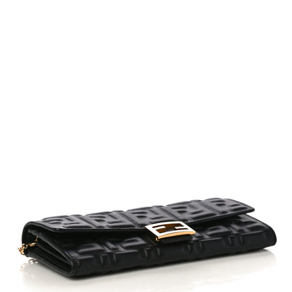 Fendi Nappa Matisse FF Embossed Continental Wallet On Chain Black 4 of 10