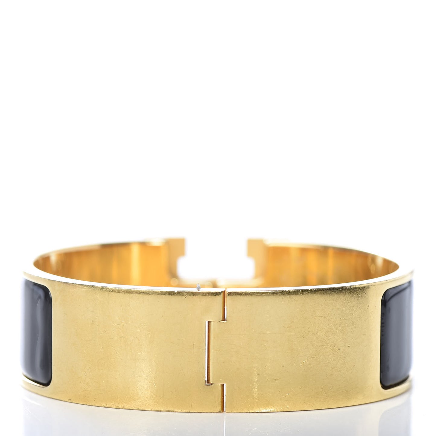 Enamel Wide Clic Clac H Bracelet GM Black