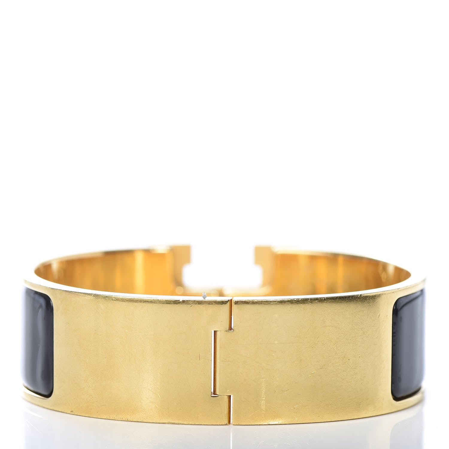 Hermes Enamel Wide Clic Clac H Bracelet GM Black 3 of 4