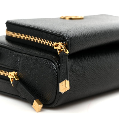 Christian Dior Grained Calfskin Caro Double Pouch Black 9 of 10