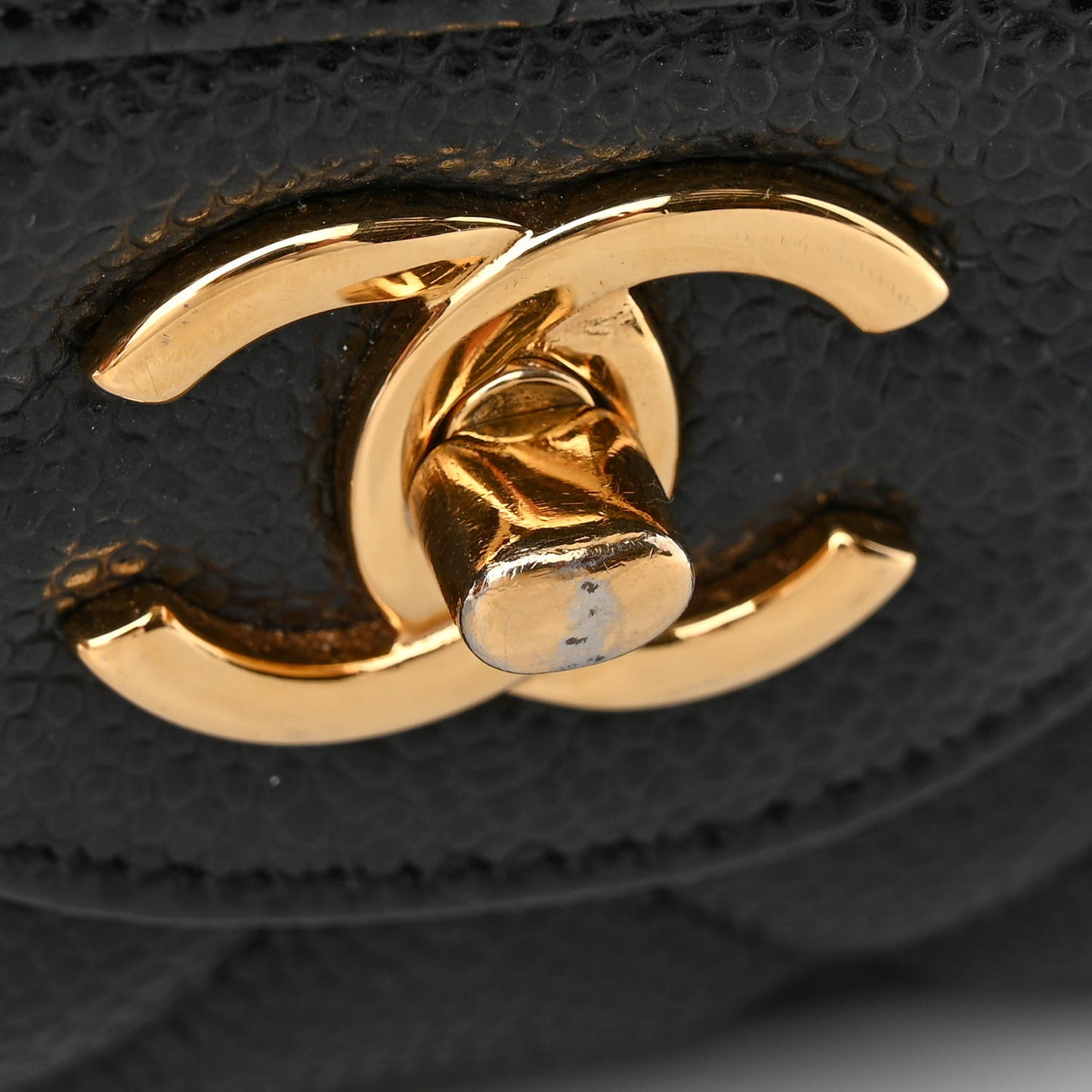 Caviar Quilted Jumbo Double Flap Black