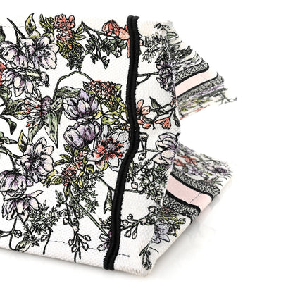 Christian Dior Canvas Embroidered Medium Flowers Book Tote White 9 of 9