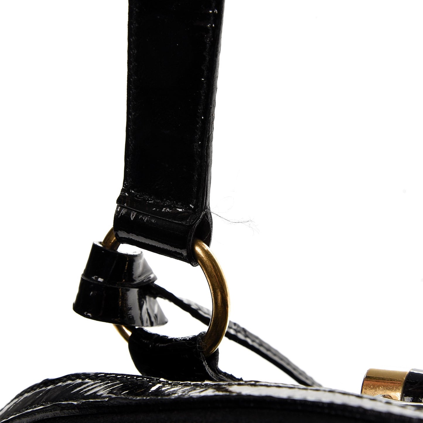 Crocodile Embossed Patent Large Muse Black