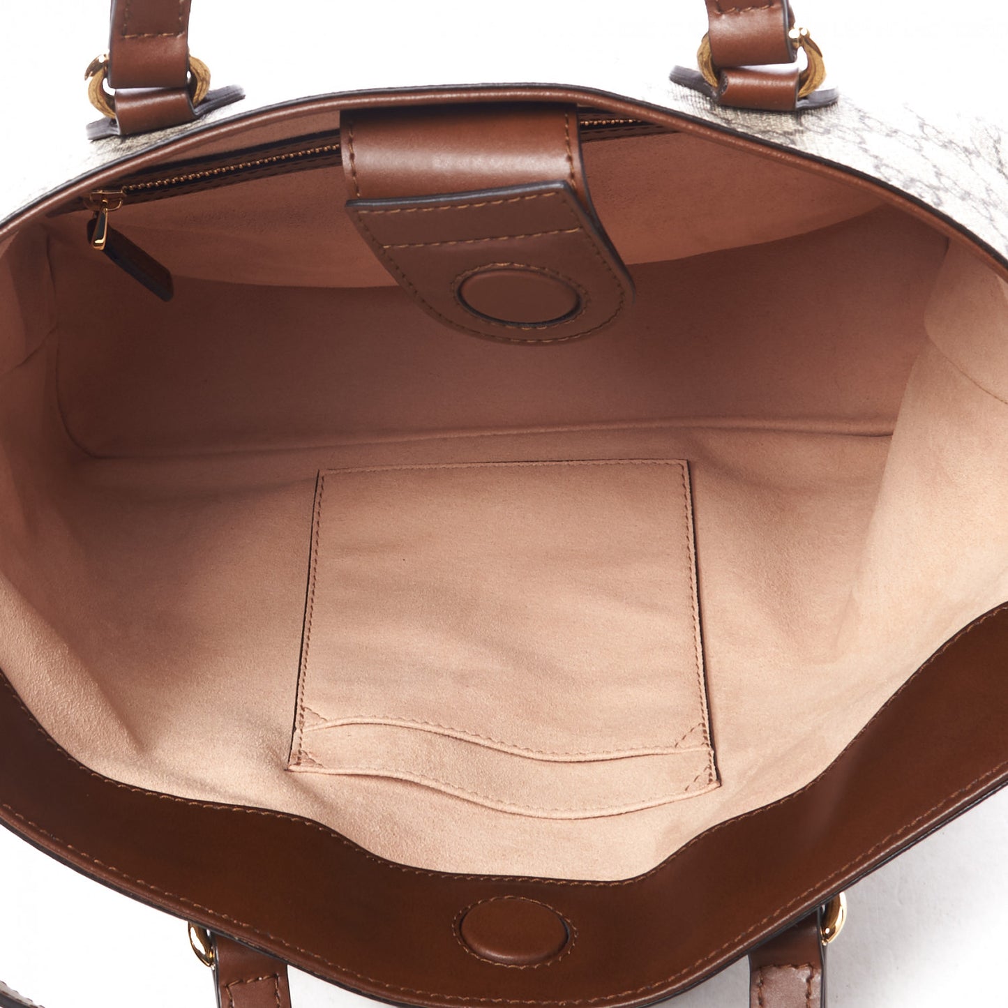 Soft GG Supreme Monogram Small Crossbody Tote Beige Cuir
