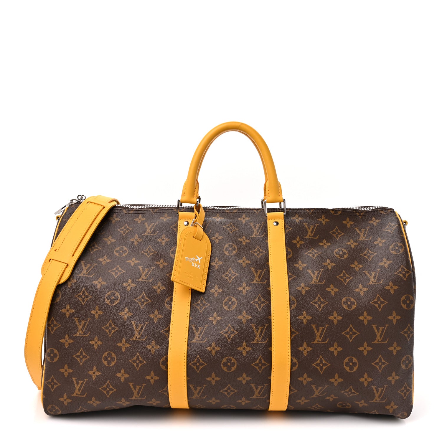 Louis Vuitton Monogram Macassar Keepall Bandouliere 50 Safran Yellow 1 of 12