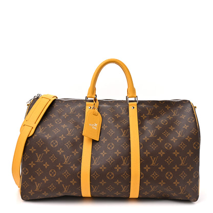 Louis Vuitton Monogram Macassar Keepall Bandouliere 50 Safran Yellow 1 of 12