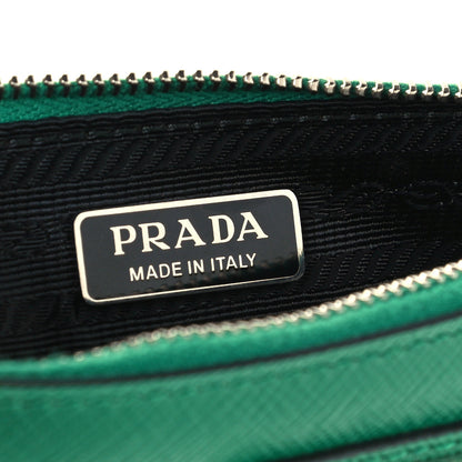 Prada Saffiano Vernice Chain Crossbody Bag Green 6 of 9