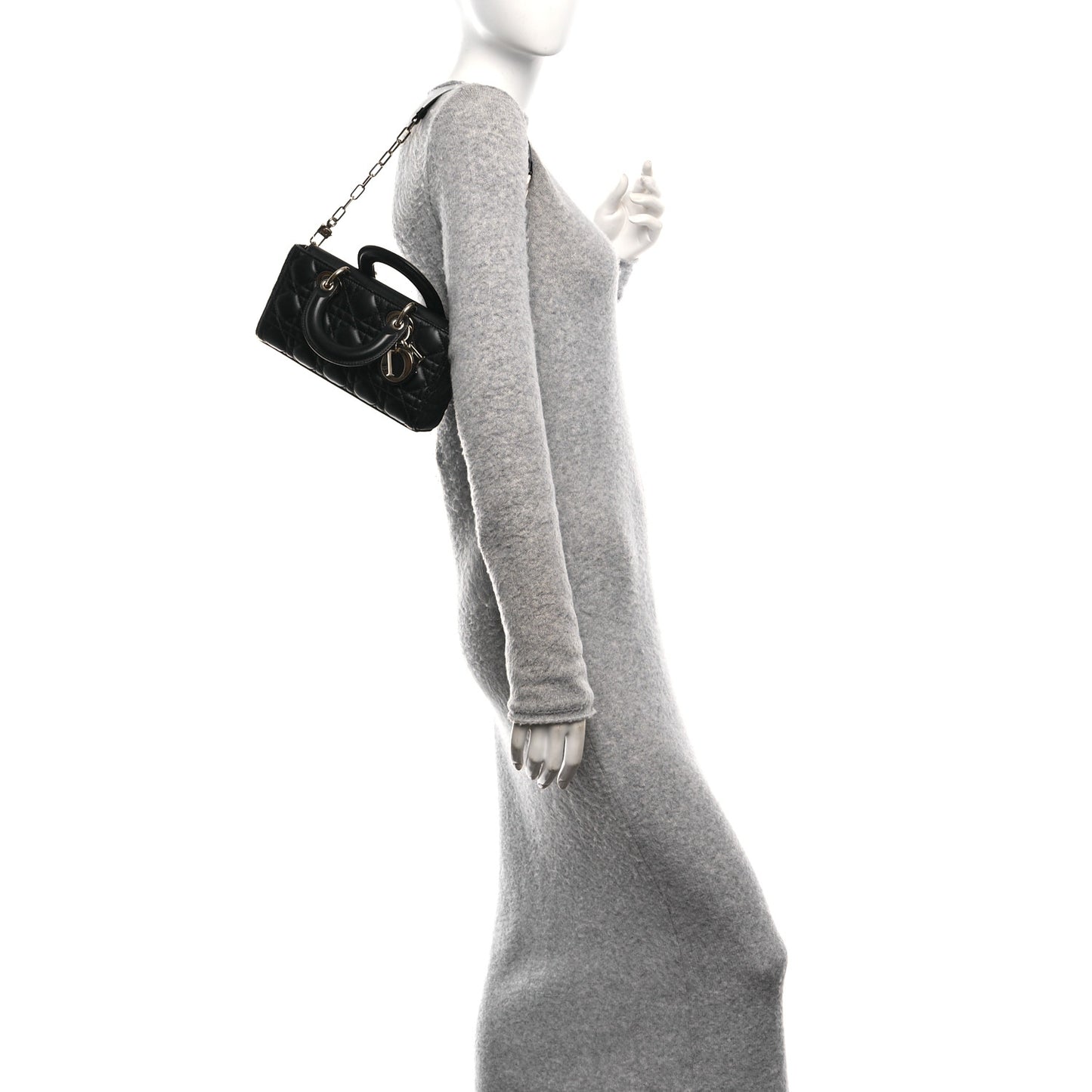 Lambskin Cannage Small Lady D-Joy Black