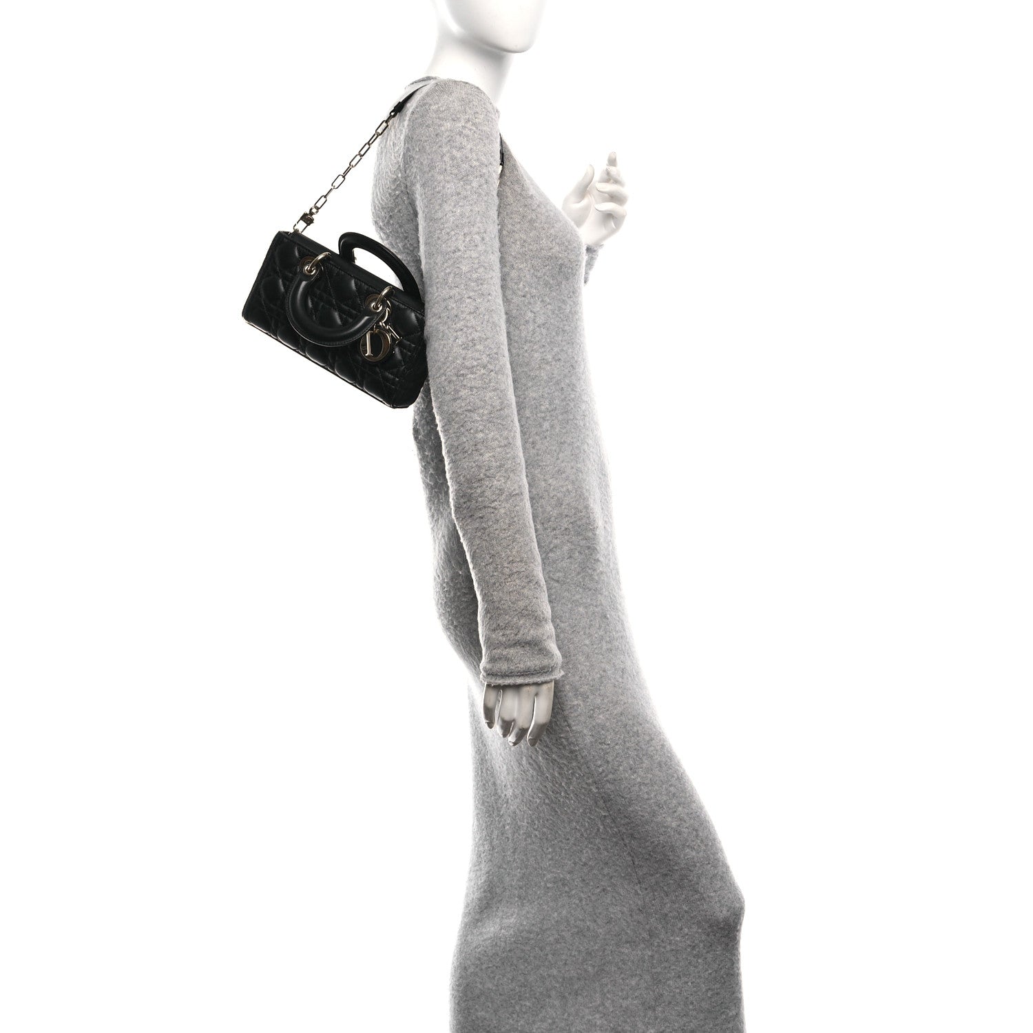 Christian Dior Lambskin Cannage Small Lady D-Joy Black 2 of 9