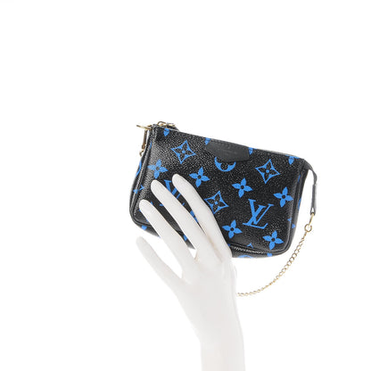 Louis Vuitton Colored Monogram Mini Pochette Accessories Blue Black 2 of 7