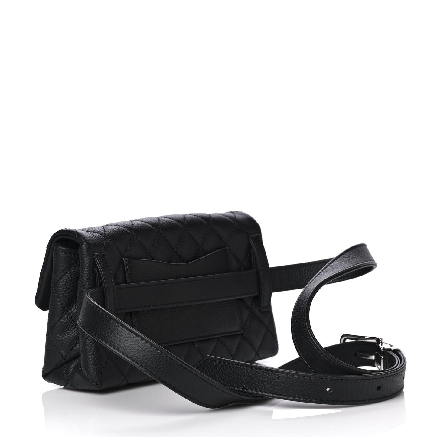 Grained Calfskin Quilted 2.55 Reissue Flap Belt Bag Clutch Black