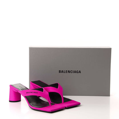 Balenciaga Spandex Double Square Flat 60mm Sandals 36.5 Lipstick Pink Black 10 of 10