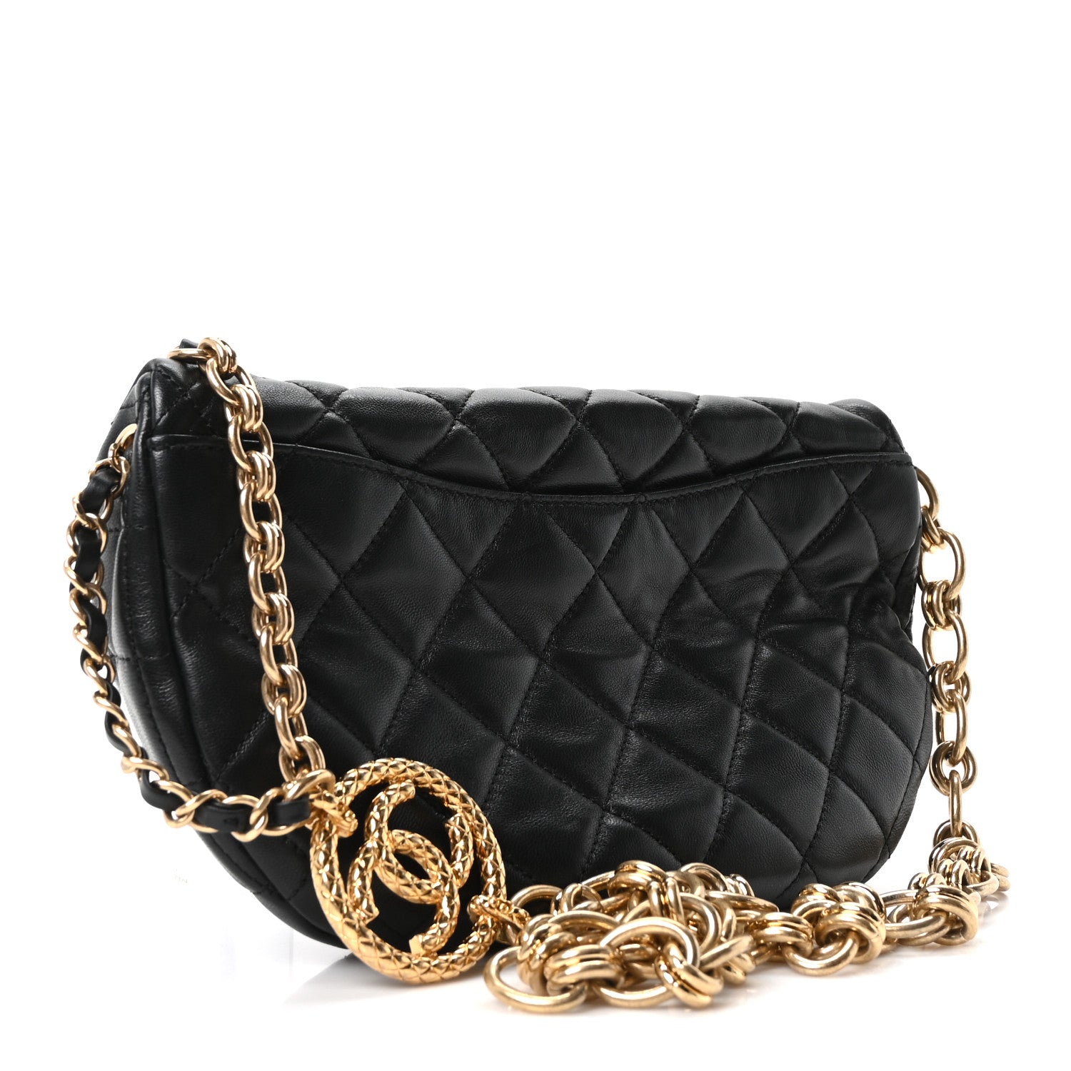 Chanel Lambskin Pearl Quilted CC Belt Bag Black 2 of 9