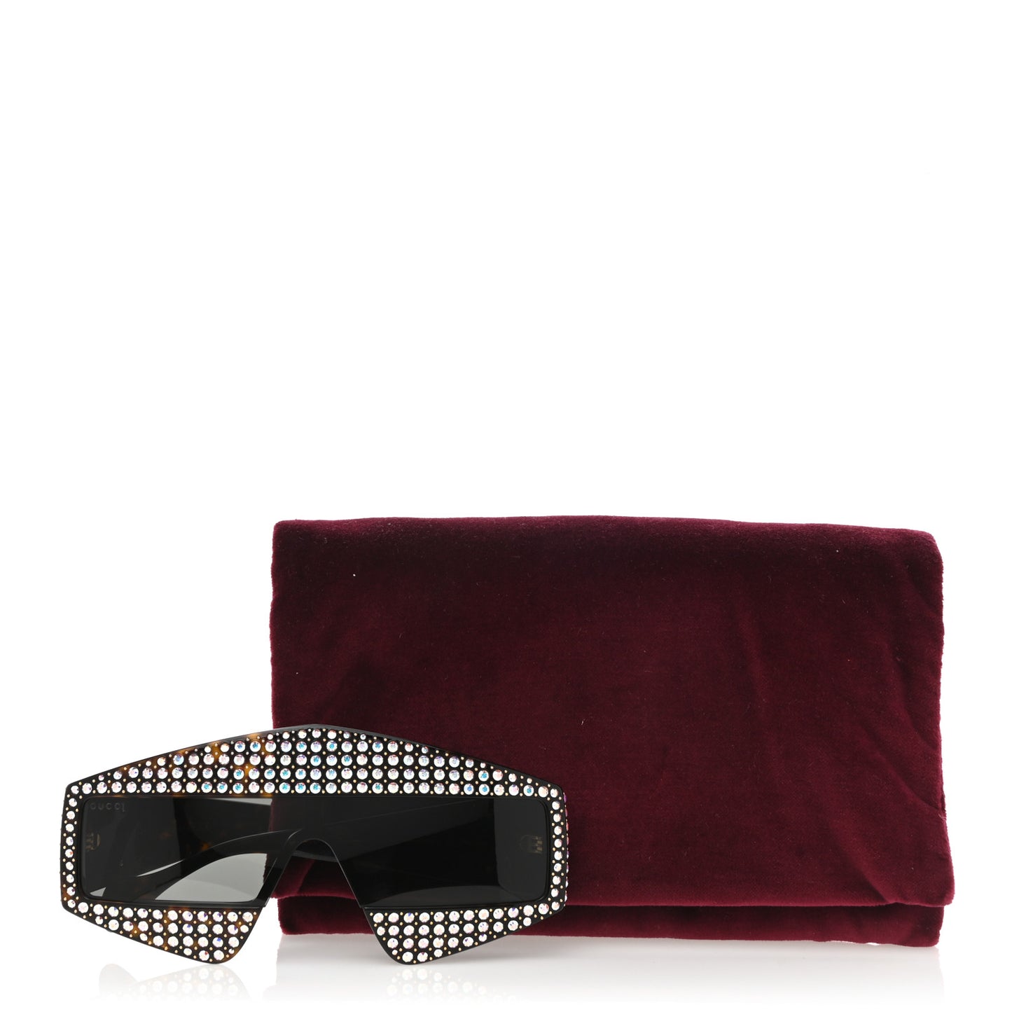 Crystal Rectangular Frame Sunglasses GG0357S Tortoiseshell