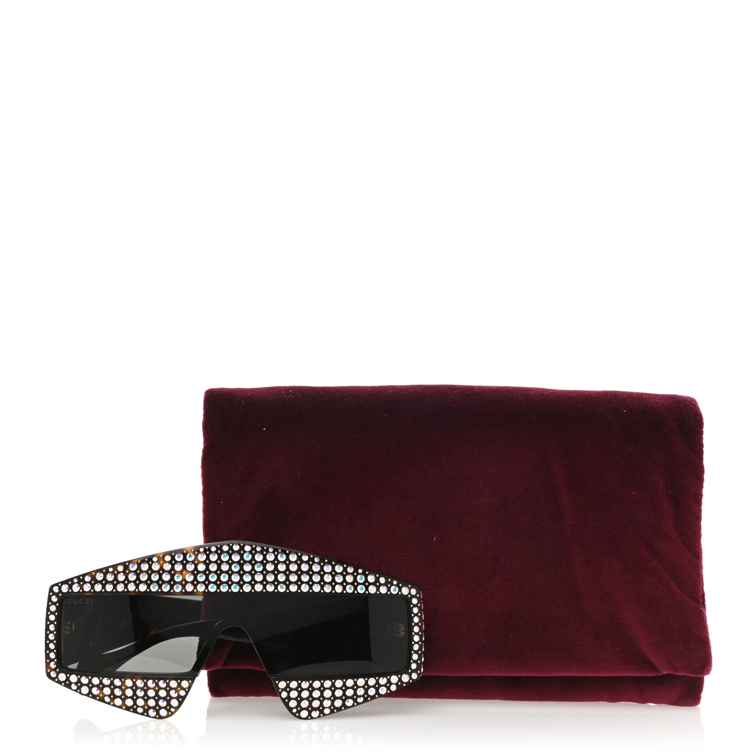 Gucci Crystal Rectangular Frame Sunglasses GG0357S Tortoiseshell 10 of 10