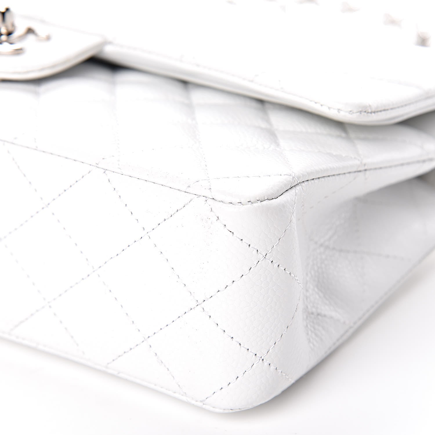 Chanel Caviar Quilted Medium Double Flap White 21 of 23