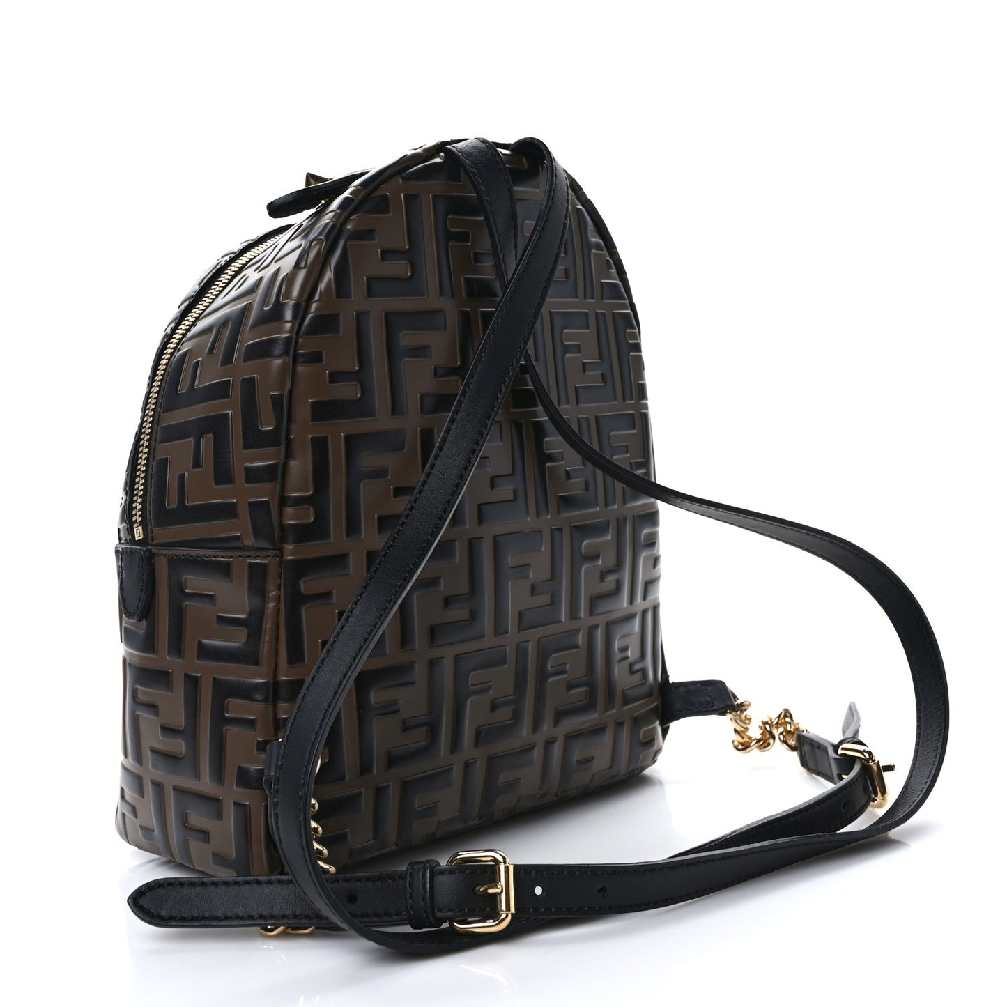 Vitello Bi-Color FF 1974 Embossed Mini Backpack Maya Black