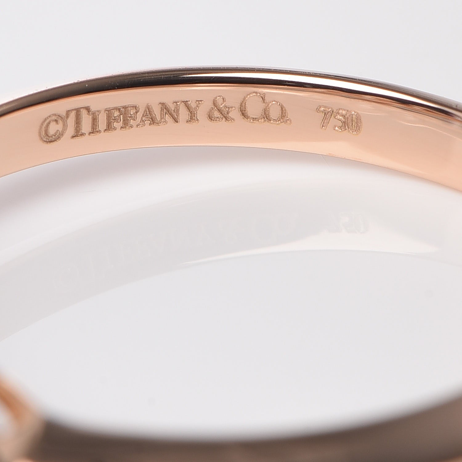 Tiffany 18K Rose Gold Diamond Three Stone Milgrain Ring 49 5 5 of 5