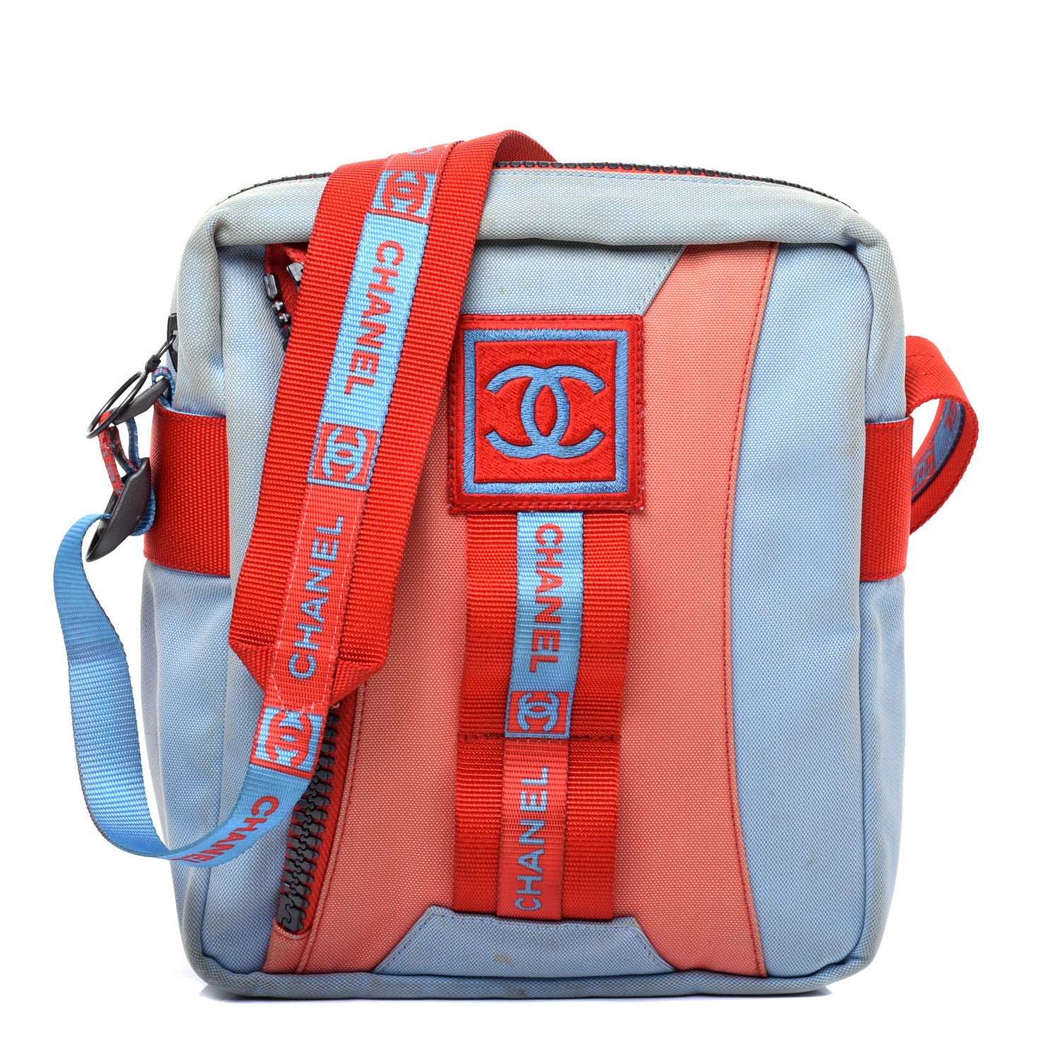 Chanel Nylon Sport Crossbody Blue Red 1 of 11