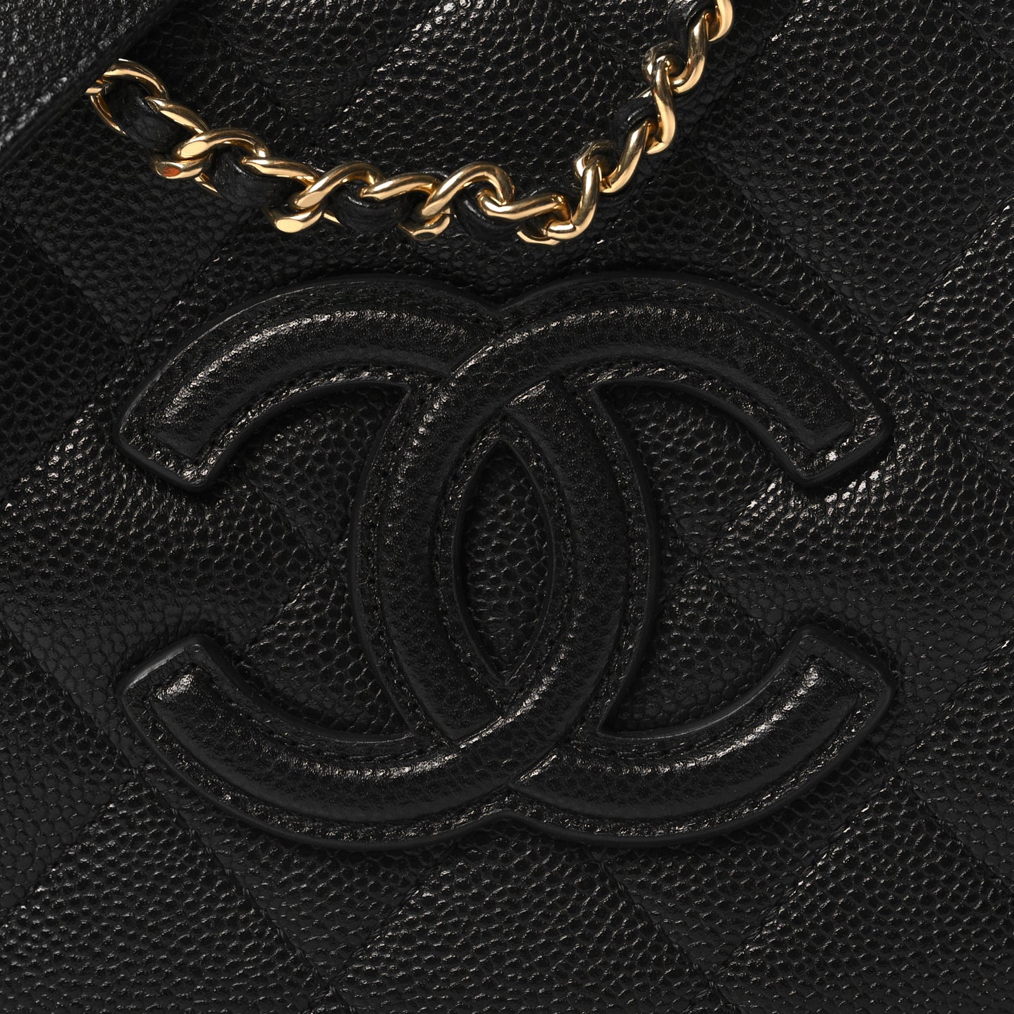 Caviar Quilted CC Vanity Case Black