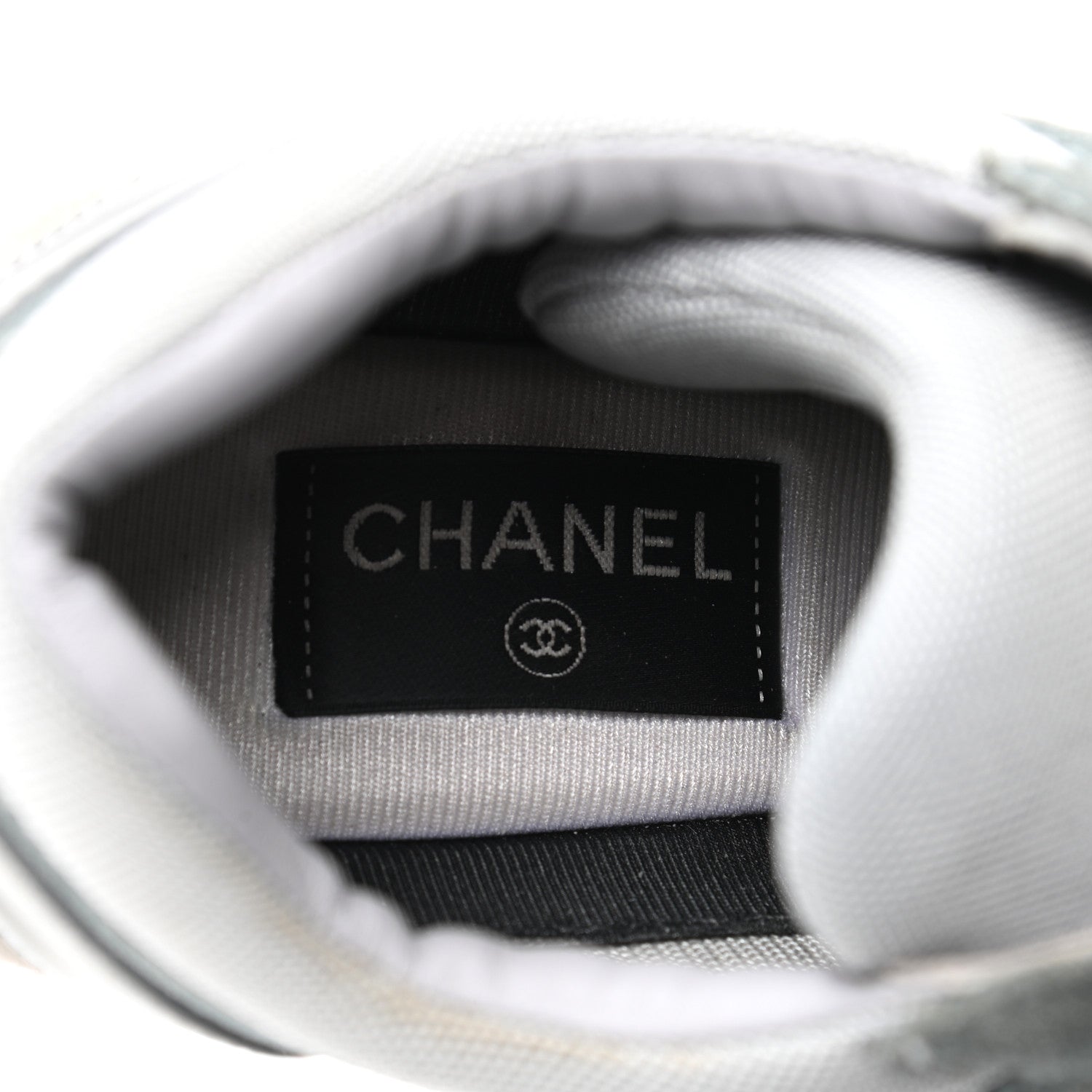 Chanel Nylon Lambskin Suede Calfskin CC Sneakers 39 Blue Grey White 7 of 13
