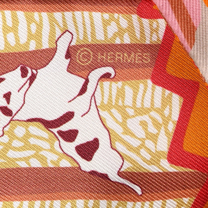 Hermes Silk En Liberte Twilly Rose Bleu Rouge 3 of 4