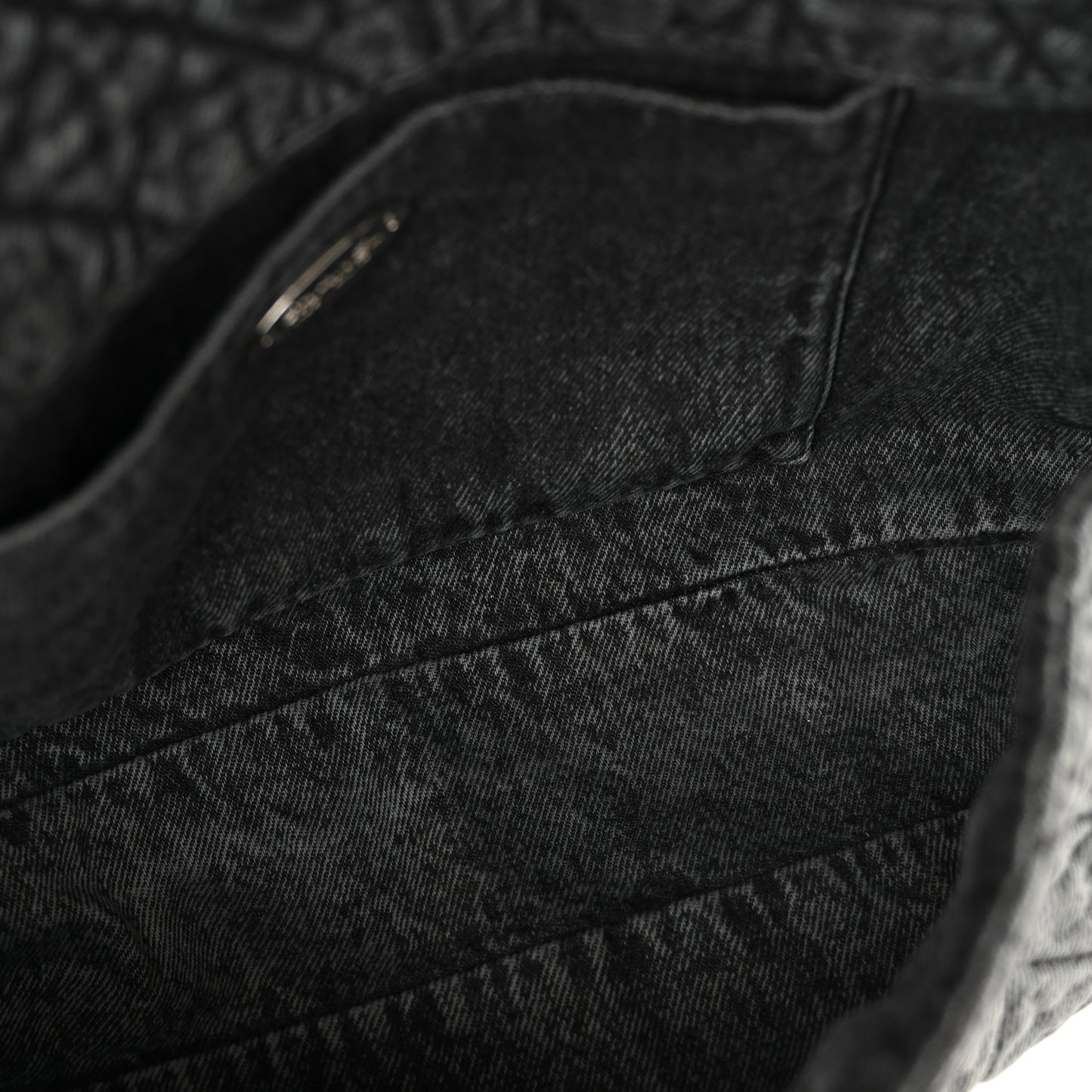 Denim Quilted Denimpression Flap Grey Black