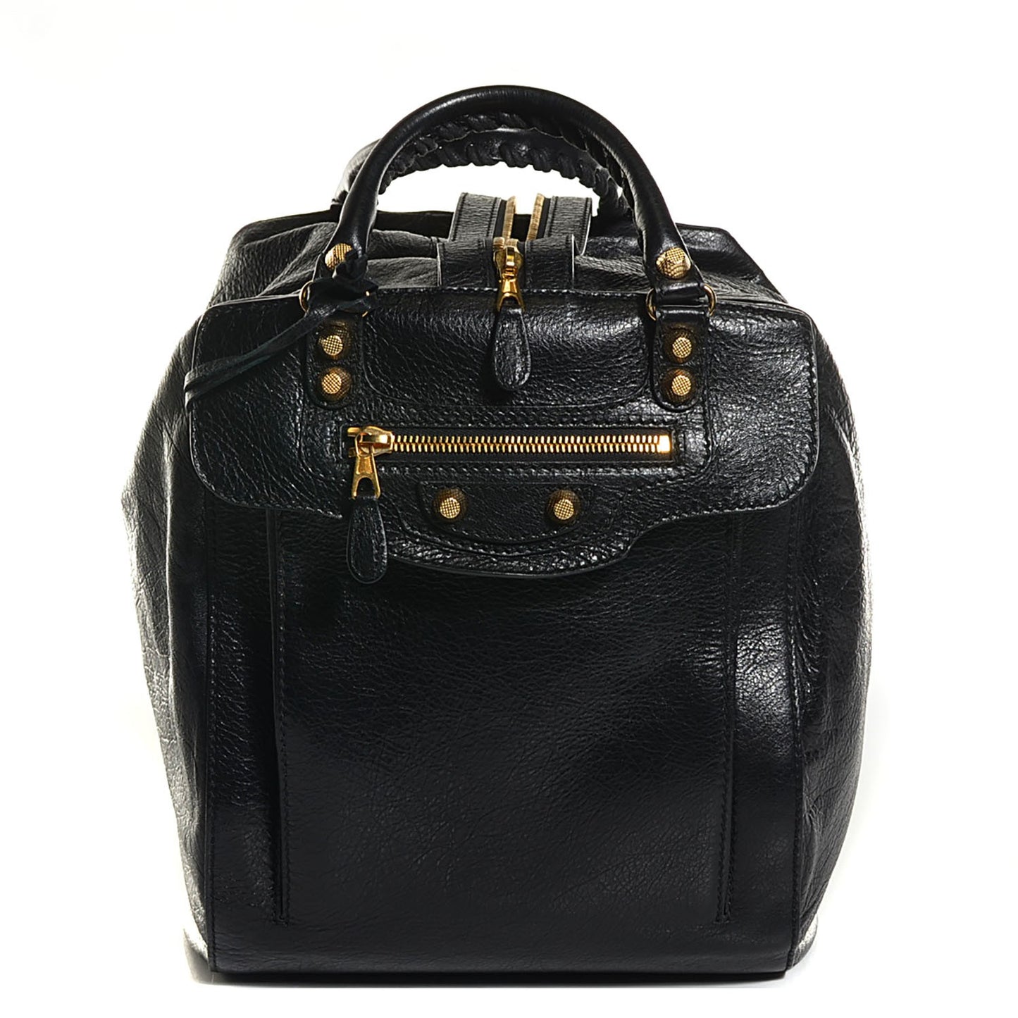 Agneau Giant 12 Gold Hardware Zip Traveler Backpack Black