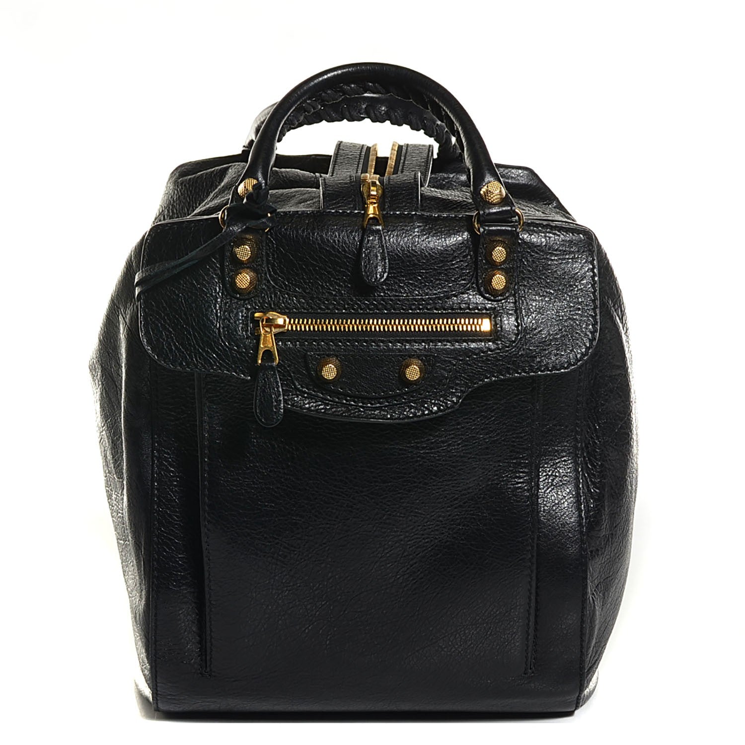 Balenciaga Agneau Giant 12 Gold Hardware Zip Traveler Backpack Black 1 of 11