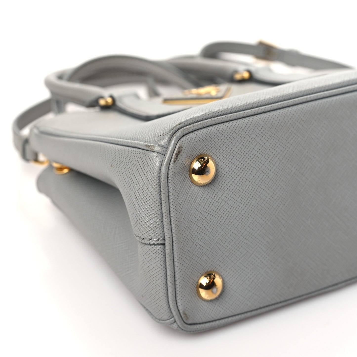 Saffiano Mini Galleria Double Zip Tote Marmo