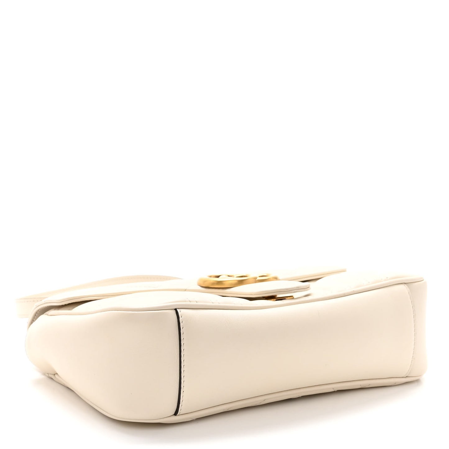 Calfskin Matelasse Small GG Marmont Shoulder Bag White