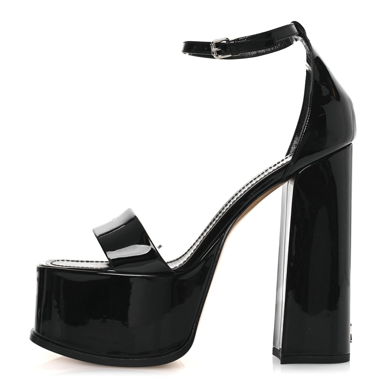 Louis Vuitton Patent Calfskin Fame Platform Sandal 39 Black 1 of 13
