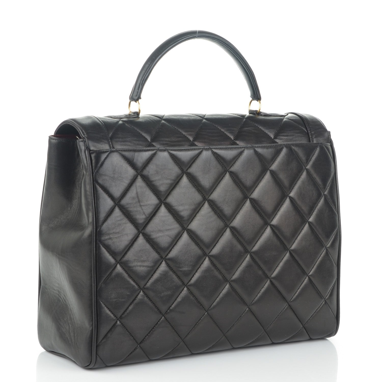 Chanel Lambskin Quilted Jumbo Kelly Flap Black 3 of 8