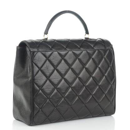 Chanel Lambskin Quilted Jumbo Kelly Flap Black 3 of 8