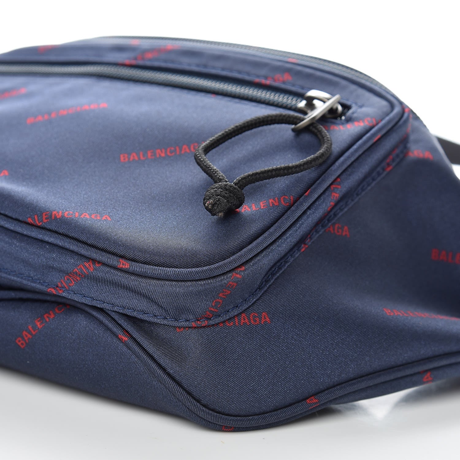 Balenciaga Twill Nylon Allover Logo Explorer Beltpack Bleu Canopee Rouge 9 of 9