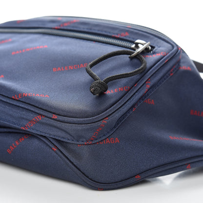 Balenciaga Twill Nylon Allover Logo Explorer Beltpack Bleu Canopee Rouge 9 of 9
