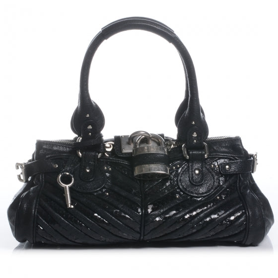 Chloe Python Chevron Paddington Black 1 of 9