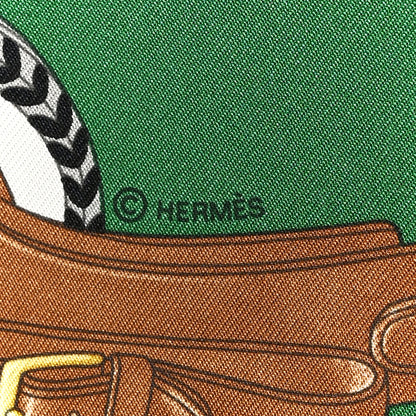 Hermes Silk Gavroche Carrick A Pompe Scarf 45 Vert Anglais White 4 of 4