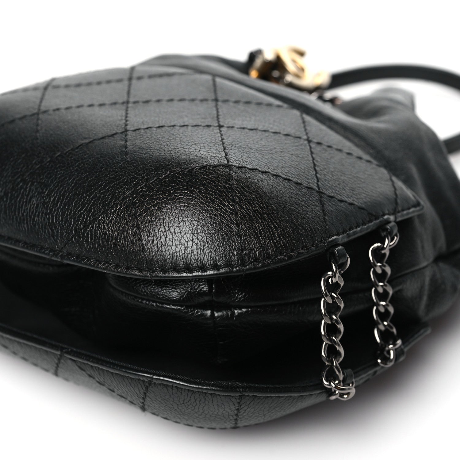 Chanel Calfskin Quilted Small Gabrielle Bucket Black 10 of 11
