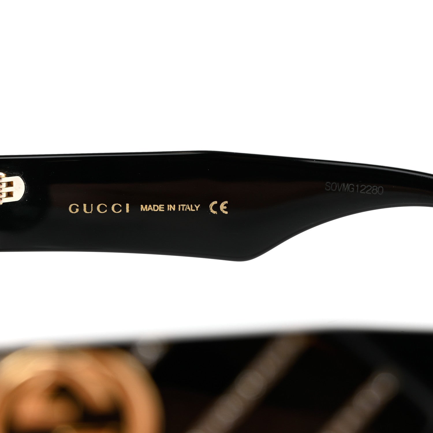 Gucci Acetate Crystal Striped Square Frame Sunglasses GG0498S Black 6 of 8