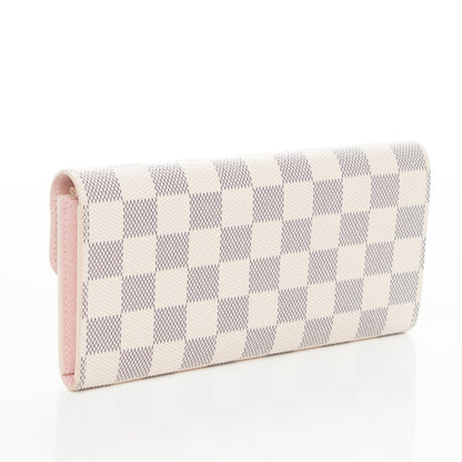 Louis Vuitton Damier Azur Emilie Wallet Rose Ballerine 3 of 9