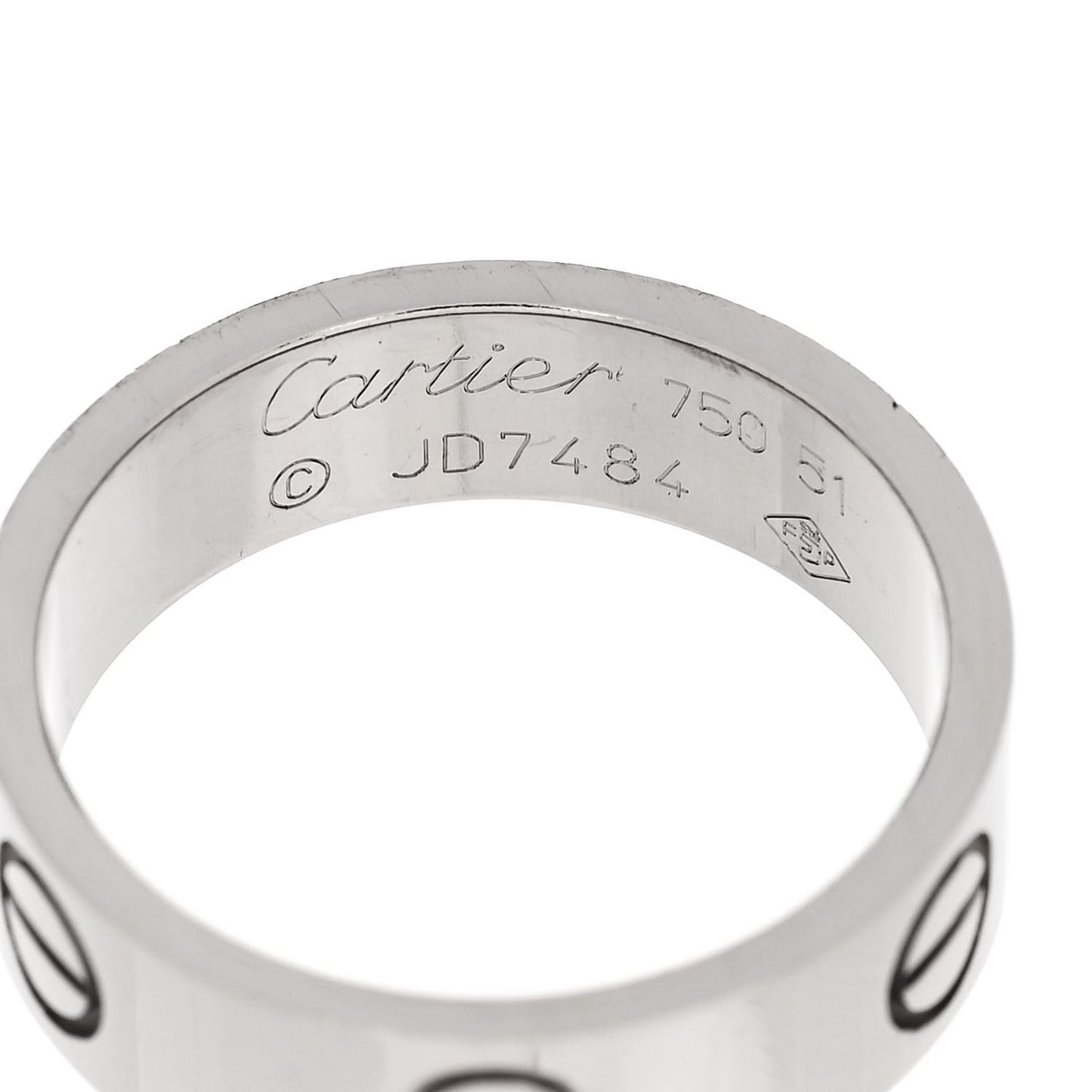 18K White Gold 5.5mm LOVE Ring 51 5.75
