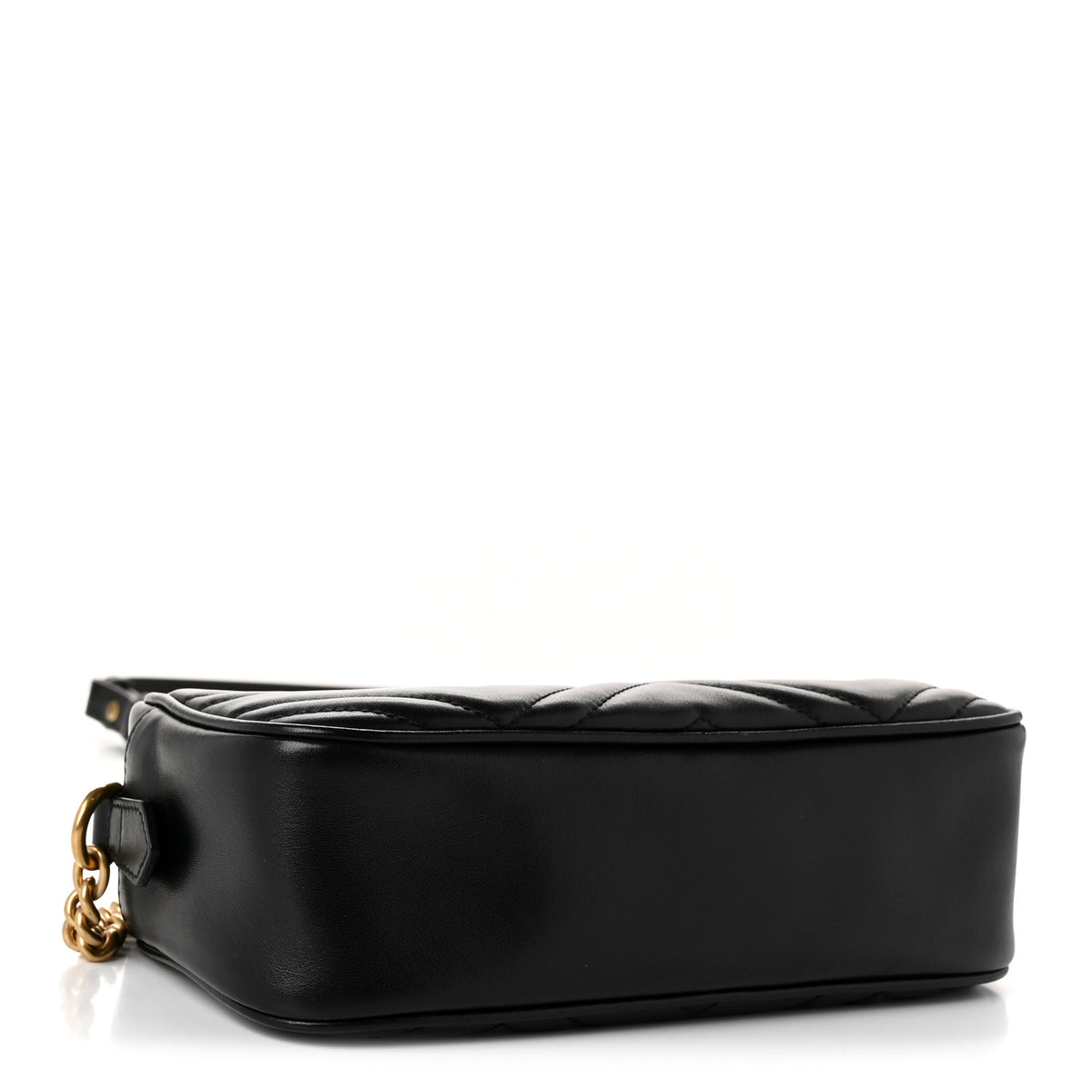 Calfskin Matelasse Small GG Marmont Chain Shoulder Bag Black