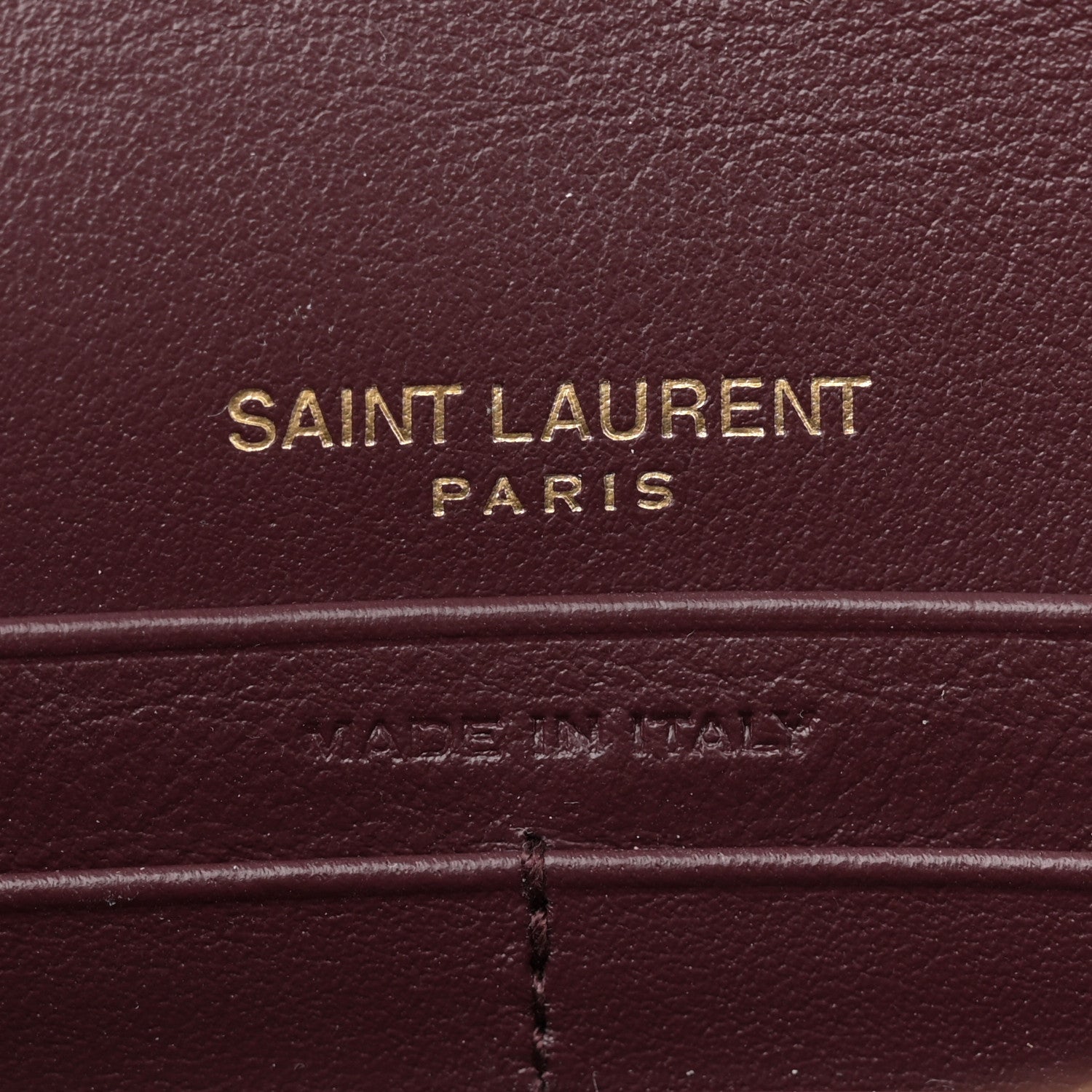 Saint Laurent Patent Calfskin Matelasse Chevron Monogram Envelope Chain Wallet Dark Red Wine 6 of 11