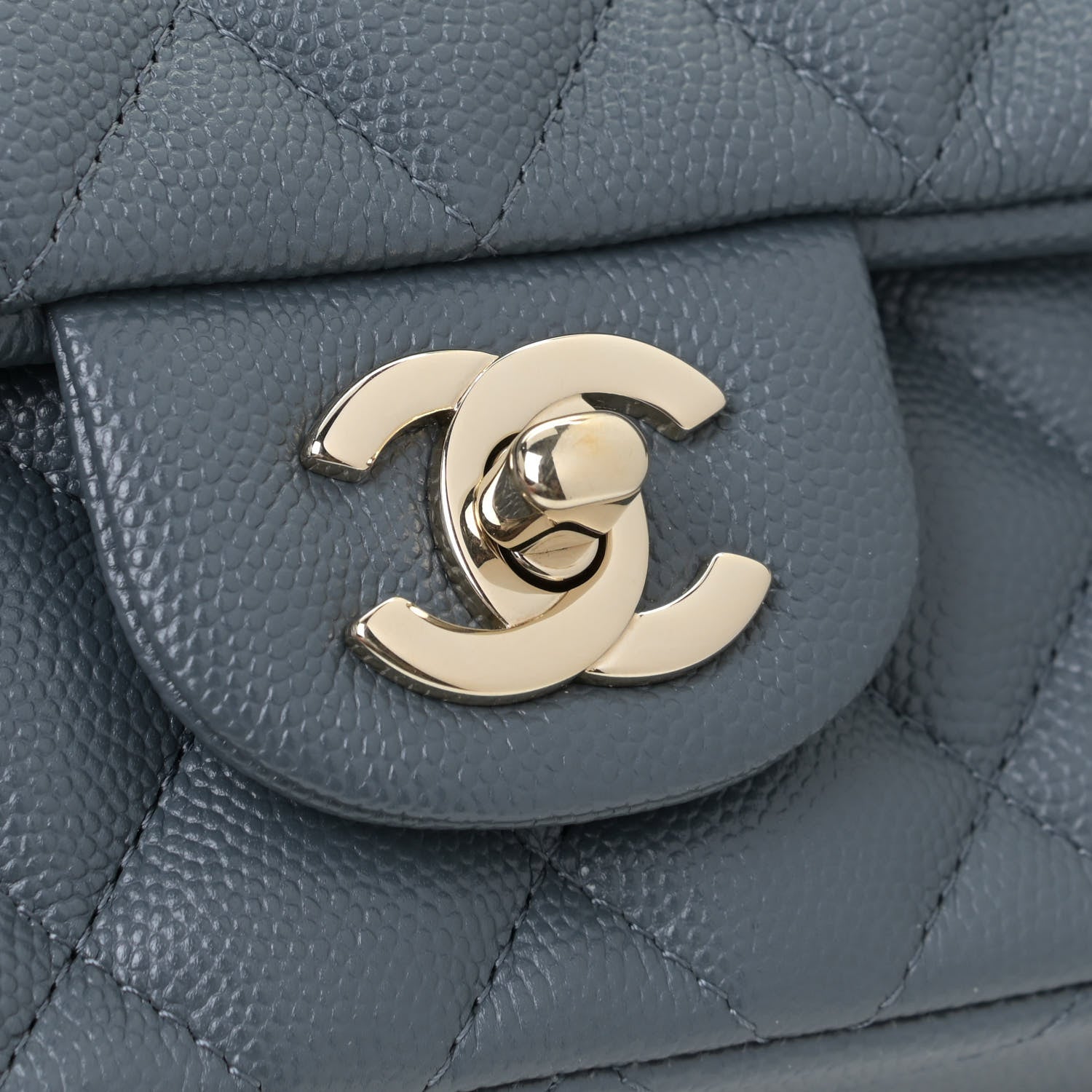 Chanel Caviar Quilted Mini Rectangular Flap Dark Grey 10 of 11