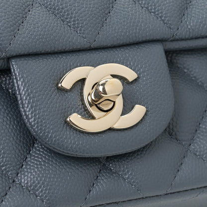 Chanel Caviar Quilted Mini Rectangular Flap Dark Grey 10 of 11