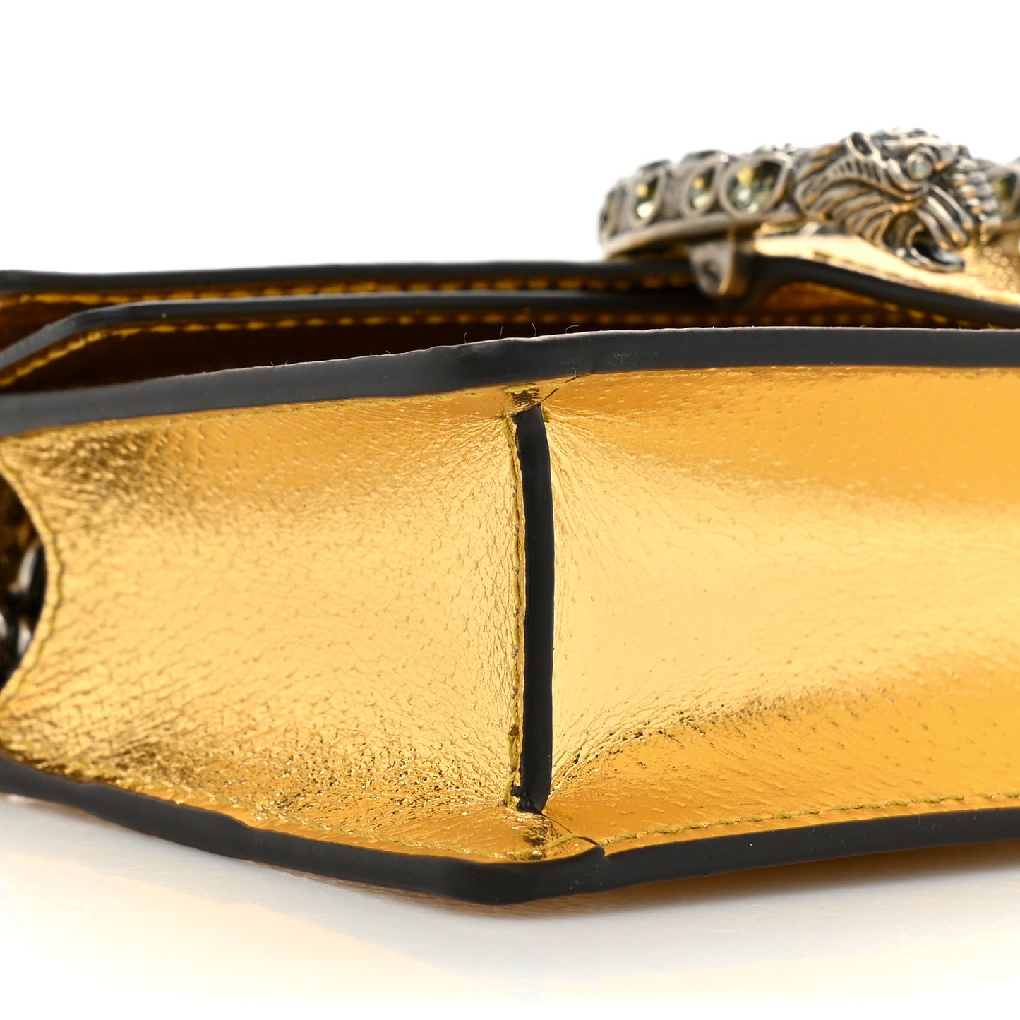 Metallic Calfskin Super Mini Dionysus Shoulder Bag Gold