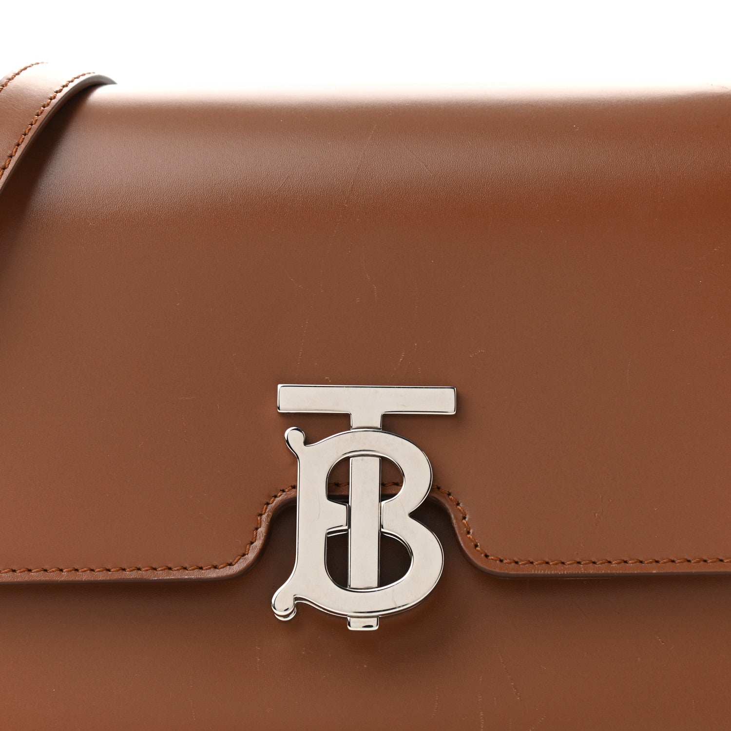 Burberry Calfskin Small TB Bag Malt Brown 7 of 9