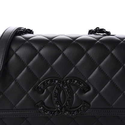 Chanel Lambskin Quilted Small CC Filigree Flap Black 10 of 11
