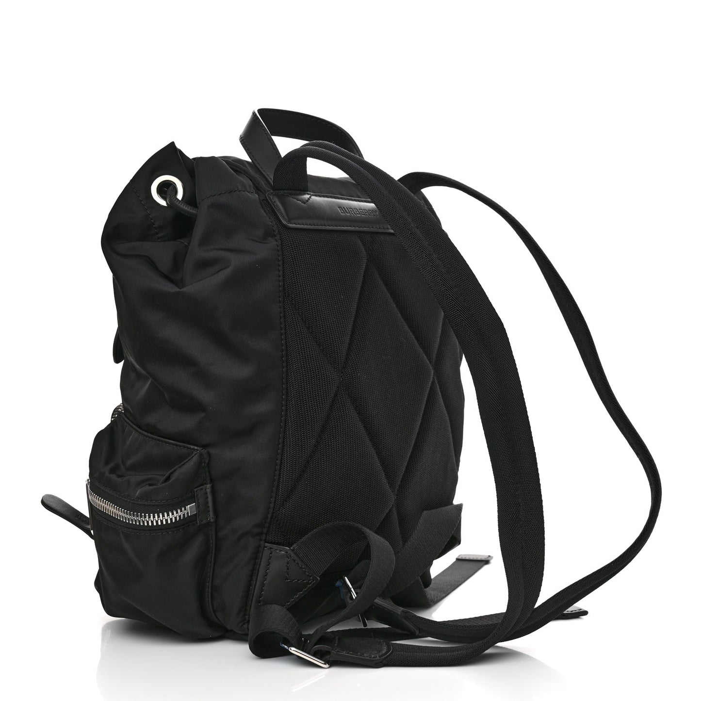 Nylon Logo Print Medium Rucksack Backpack Black